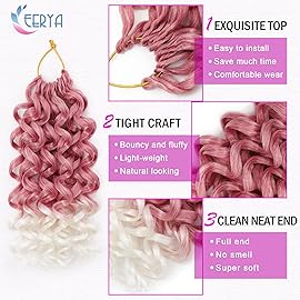7 Packs GoGo Curl Crochet Hair 10 Inch Short Strawberries & Cream Curly Crochet Hair for Women Deep Wave Beach Curl Crochet Braids Synthetic Braiding Hair Extensions (10 Inch, Strawberries & Cream)