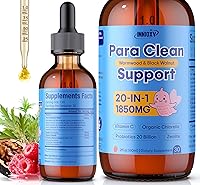 INNIOXV 20-in-1 Parasite Cleanse for Kids 2+ & Adults: Wormwood Black Walnut Clove, Probiotics, Zeolite Detox Liquid - Alcohol-Free Gut Support