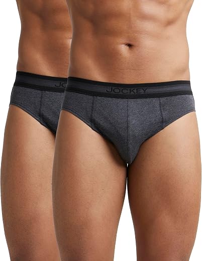 Jockey 1010 Men's Super Combed Cotton Solid Brief with Stay Fresh Properties (Pack of 2)