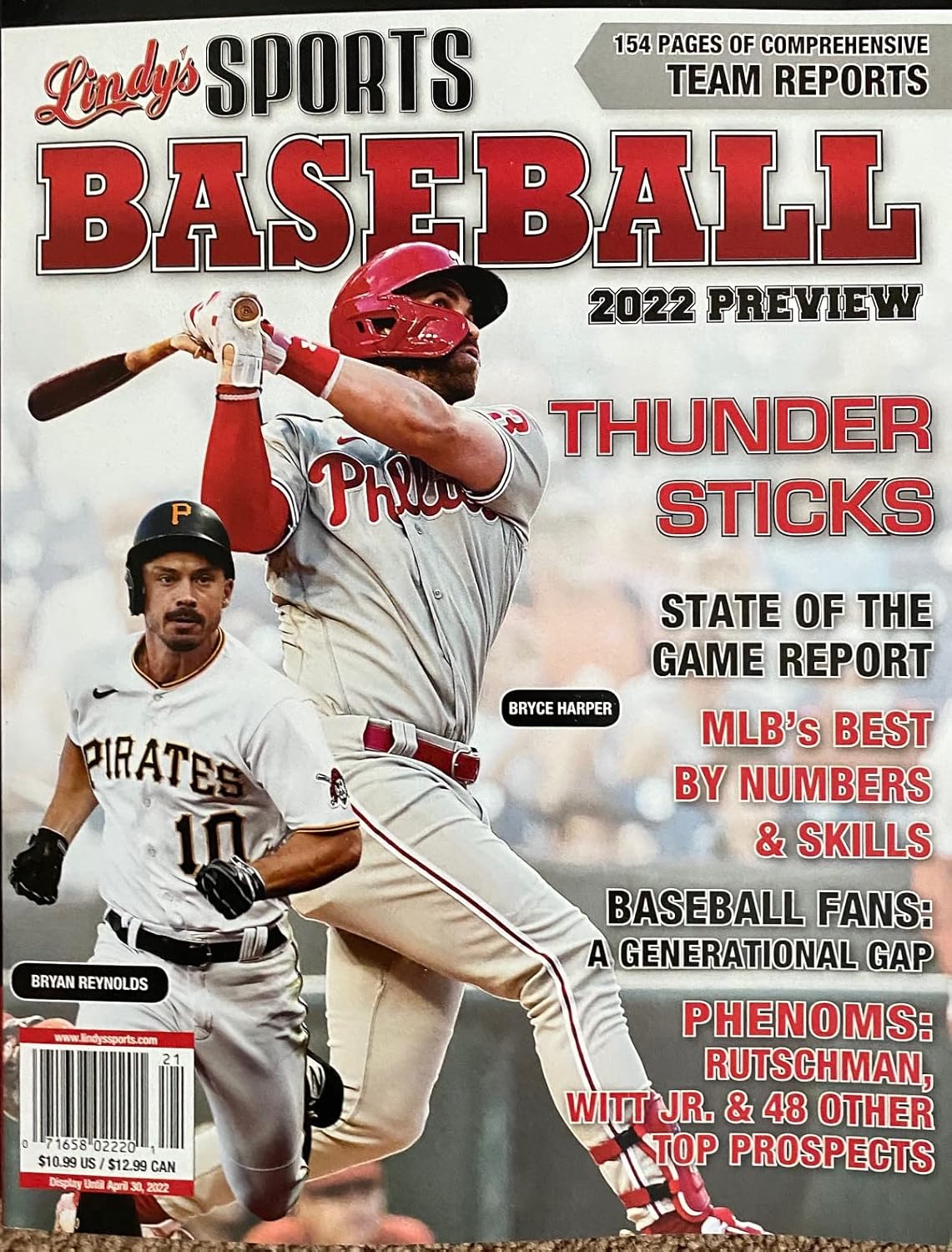 LINDY'S SPORTS BASEBALL MAGAZINE 2022 PREVIEW -THUNDER STICKS - BRYAN ...