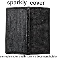 Vista 6 de Soporte para documentos de registro y seguro de automóvil, organizador de cuero con diamantes de imitación, organizador de guanteras de vehículo