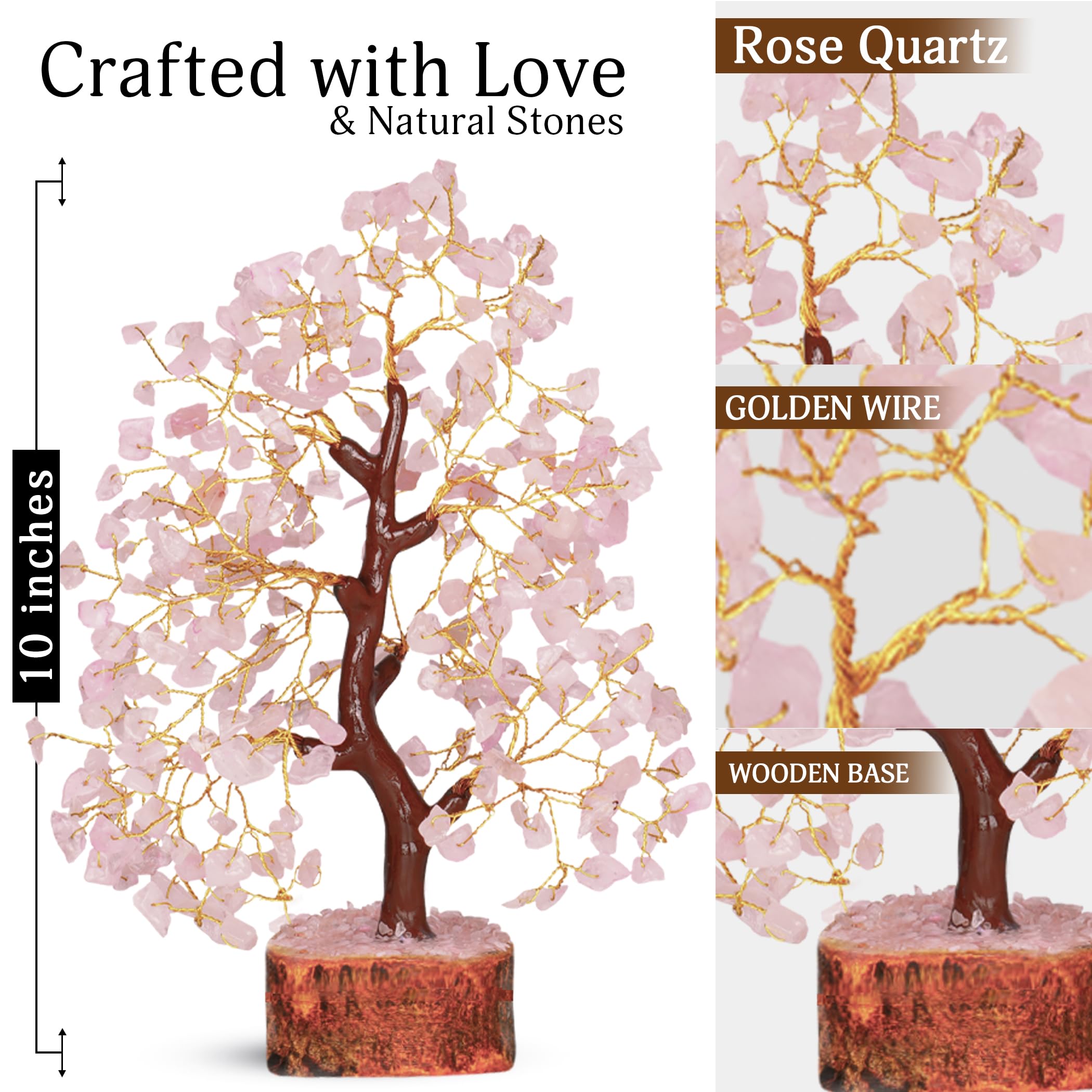 Amazon.com: YATSKIA Rose Quartz Tree | Crystal Tree Gifts for
