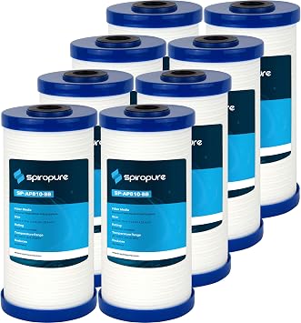 SpiroPure SP-AP810-BB 10x4.5 5 Micron Sediment Water Filter AP810 8 Pack