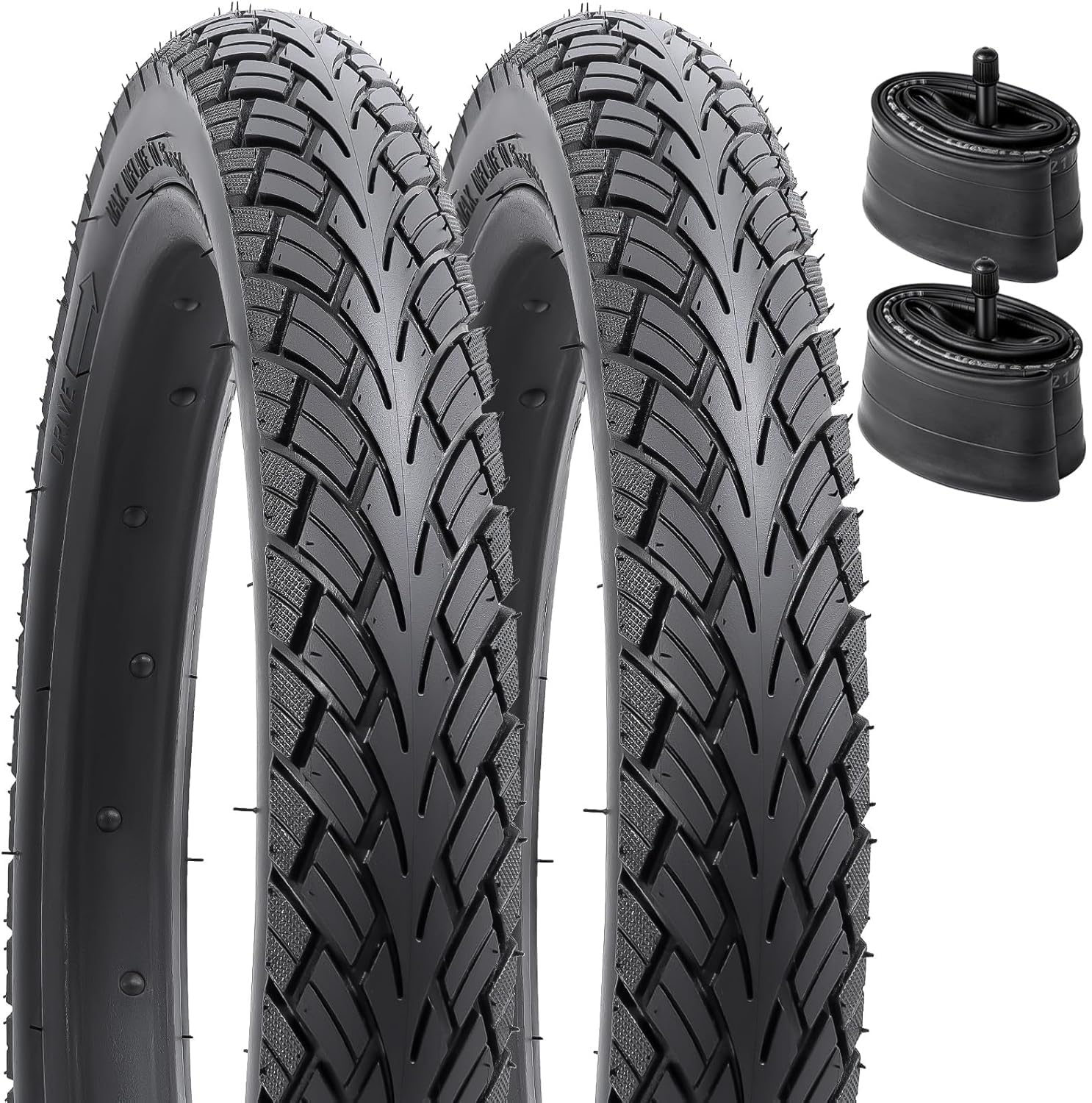 YunSCM 2-PCS 14" Bike Tyres 14x1.75 47-254 Bicycle Tyres and 14 inch Heavy Duty Bike Tubes AV32mm Schrader Valve, Compatible with 14x1.65 14x1.75 Road/City Kid Bike Bicycle Tires and Tubes