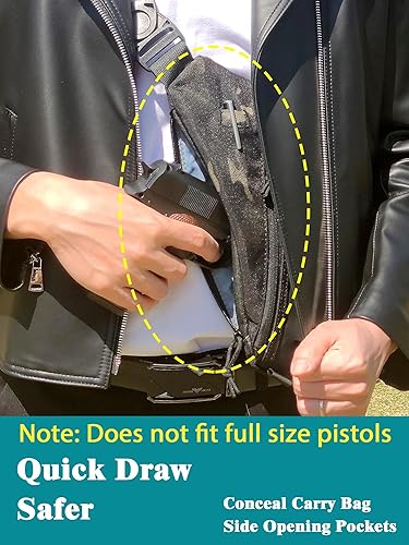 Miniatura 4 de FLWVOG Bolsa de transporte oculta para hombres, bolsas cruzadas para pistolas pequeñas y medianas, bolsa Ccw, bolsas EDC para senderismo, viajes