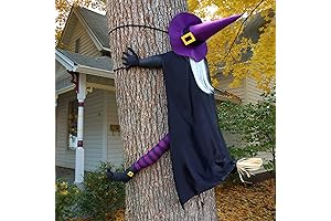 Halloween Decor Outside - Giiffu 57" Large Flying Witch Crashing into Tree...