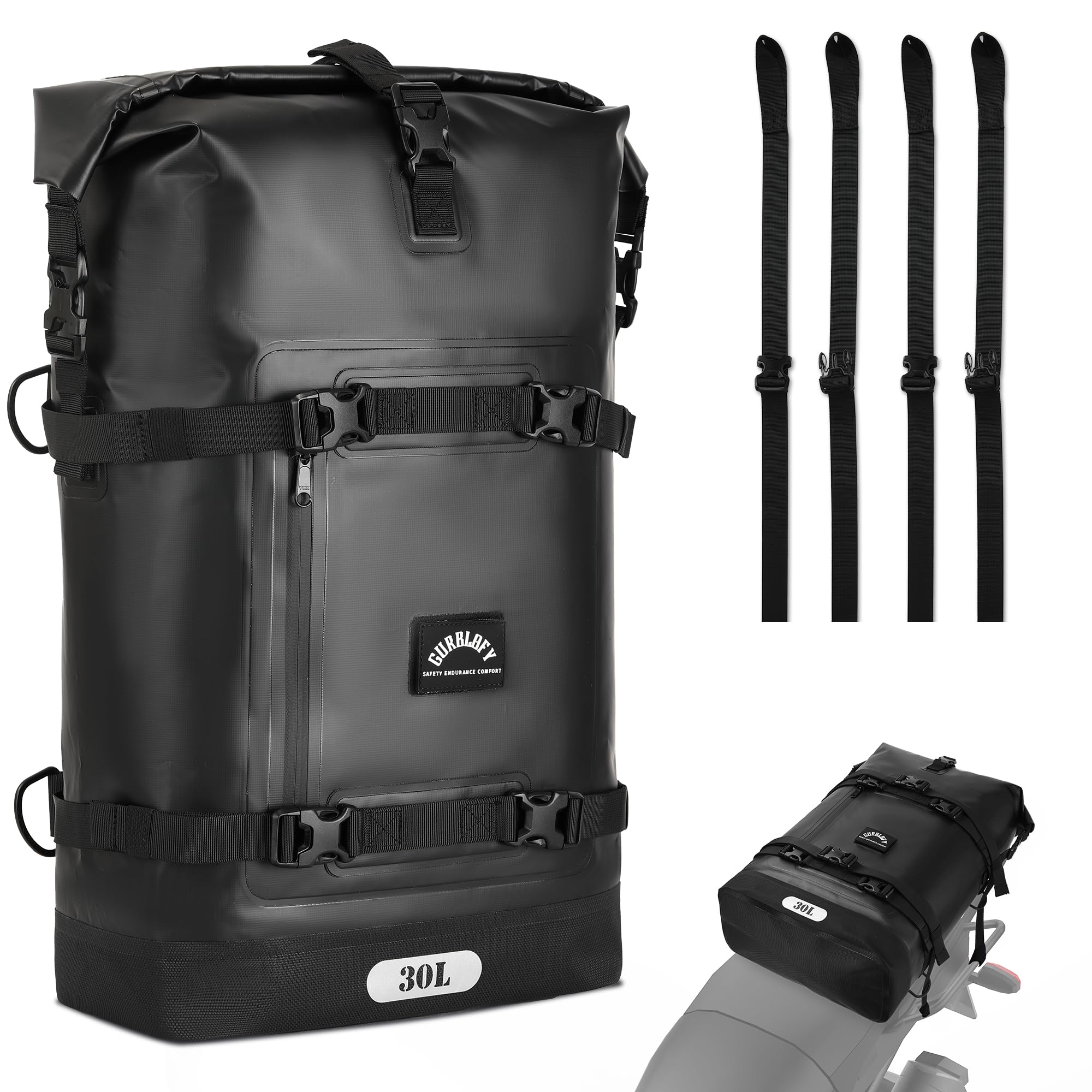 Photo 1 of Gurblofy Motorcycle Tail Bag, 30L Waterproof Motorcycle Travel Bag