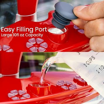 Roamwild Window Hummingbird Feeder with Suction Cups Bee Proof & Ant Proof Hummingbird Feeder for Outdoors Built in UV Shade Keeps Nectar Fresh Ultra-Strong Dual Suction Cup Window Mount Purple