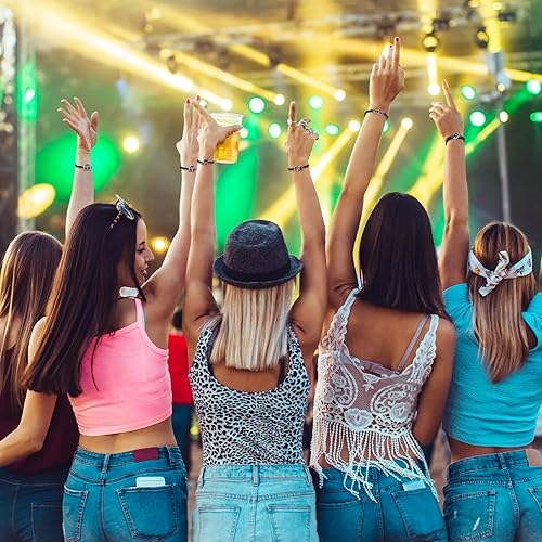 Miniatura 6 de Pulseras de recuerdos de fiesta musical, pulseras de decoración de fiesta, pulseras de signo de paz, suministros de fiesta hippie arco iris,