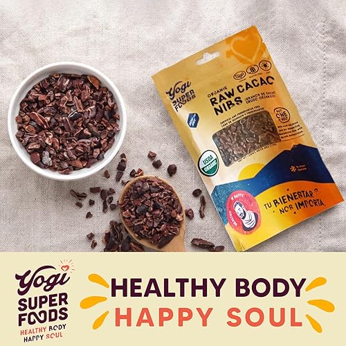 Miniatura 7 de Yogi Super Foods Plumas de cacao crudas orgánicas, sustituto de chocolate sin azúcar ni edulcorantes artificiales, superalimento antioxidante