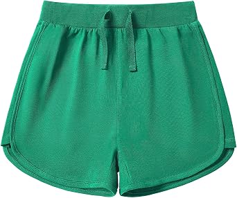 Kid Nation Girls Athletic Shorts with Pocket Drawstring Kids Cotton Shorts