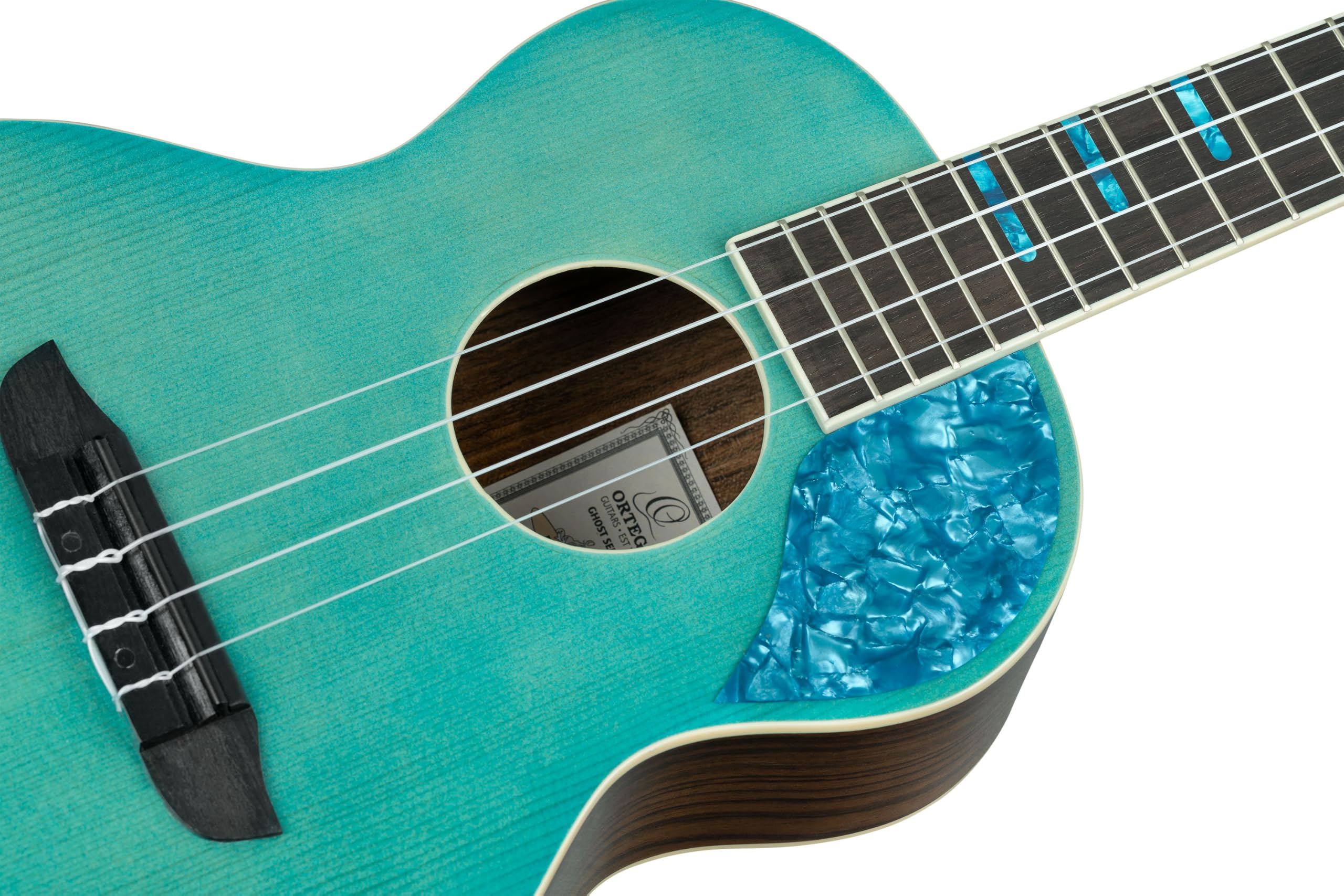 Ortega Guitars Ukulele Tenore Acustico – Ghost Series – Gig Bag Inclusa – Abete Rosso, Blue (RUGH-OCT)