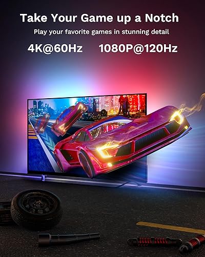 Miniatura 3 de Lytmi Retroiluminación LED para TV con HDMI 2.0 Sync Stick Inmersiva RGBIC Retroiluminación para televisores de 25 a 55 pulgadas Plug and Play Tiras