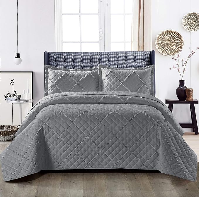 B&B Quilted Bedspreads Double Bed Throws Reversible Embossed Quilted