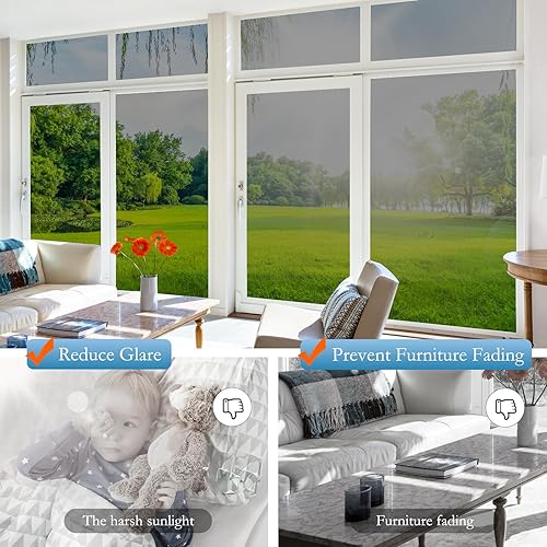 Miniatura 8 de Película de privacidad unidireccional para ventana, bloqueo solar, reflectante, extraíble, se adhiere para vidrio, no se ve hacia afuera, bloqueador