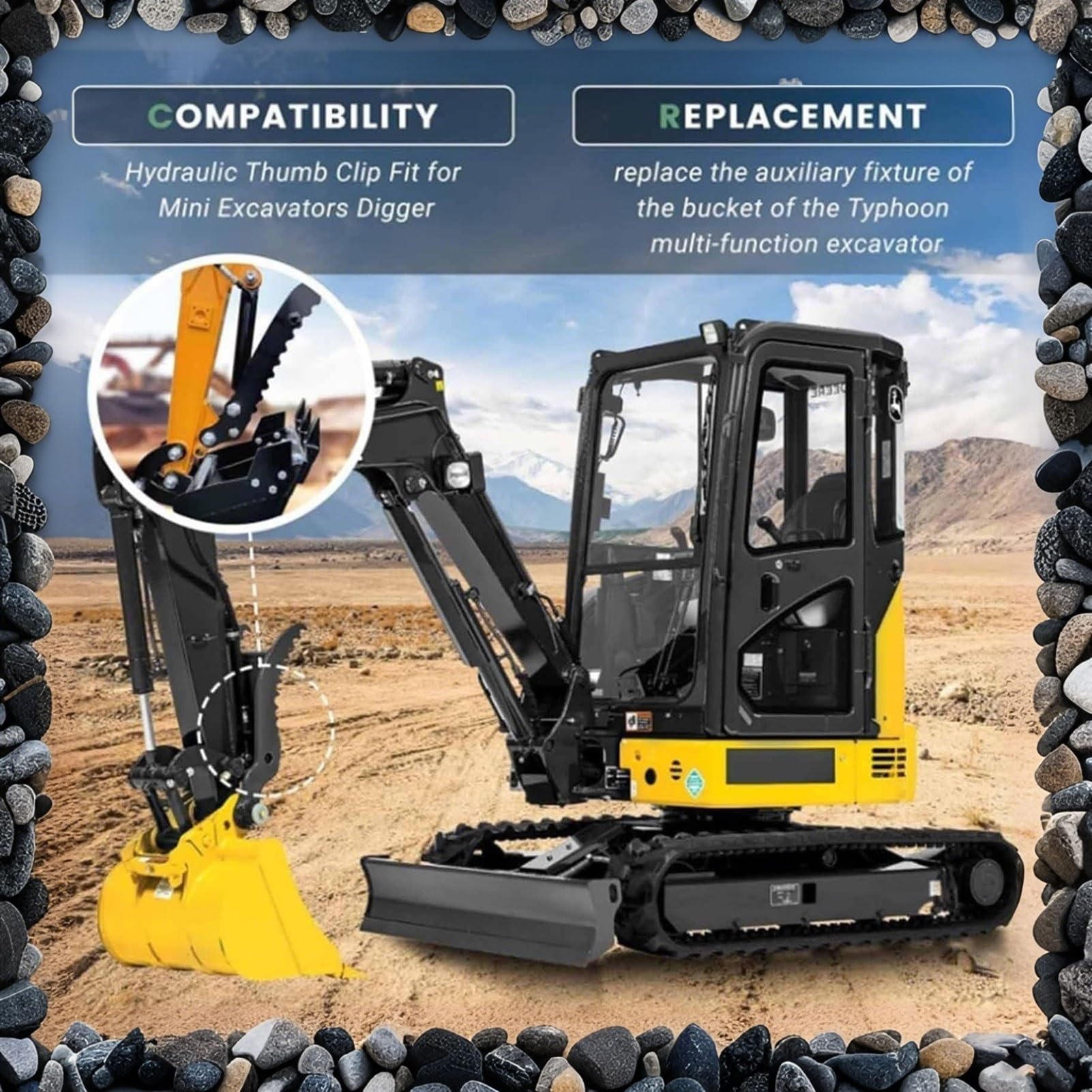 Hydrauliczny klips na kciuk do minikoparek – mocowanie premium z dwoma wężami hydraulicznymi do kompaktowych koparek