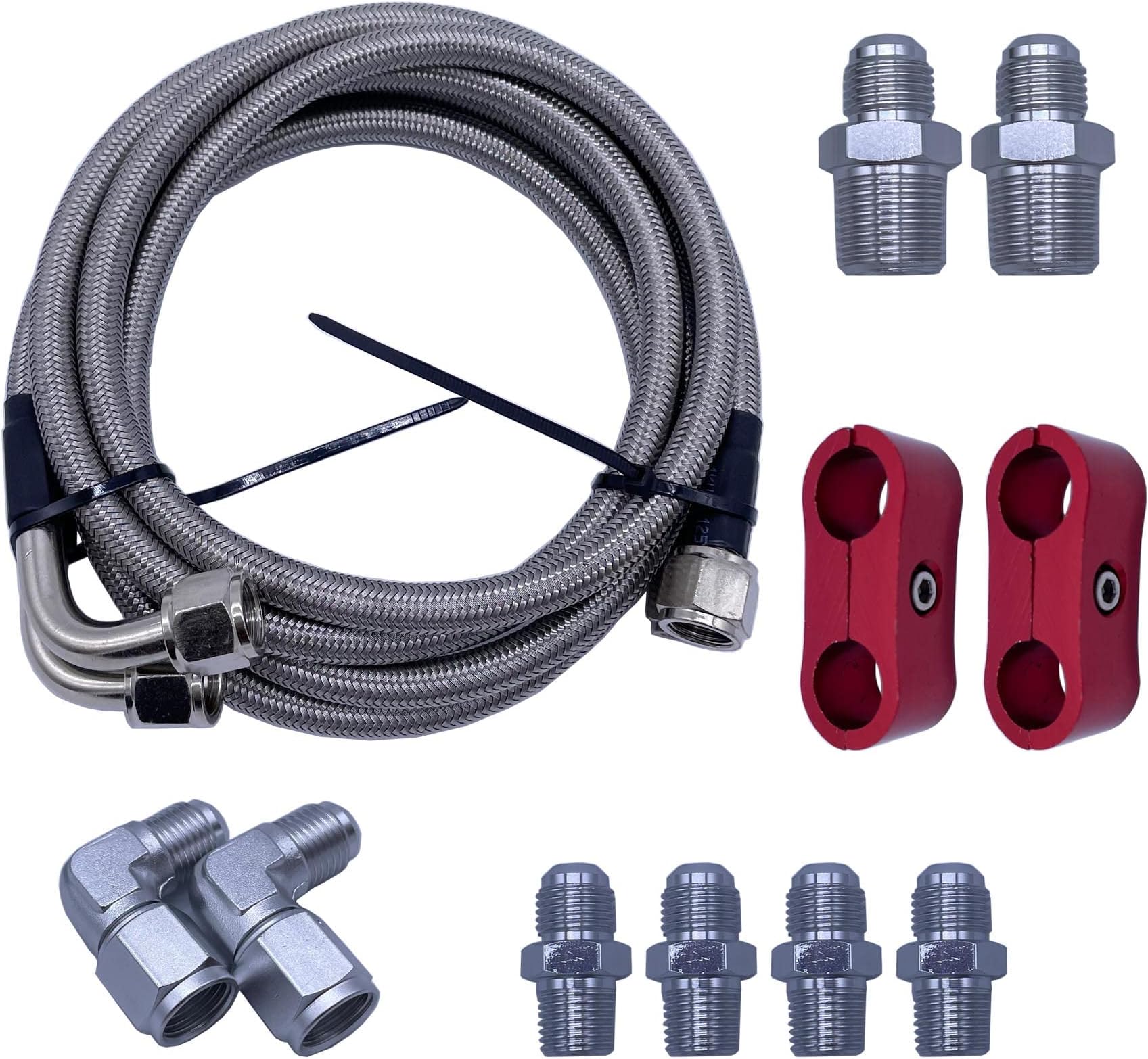 Líneas De Manguera Trenzadas Acero Inoxidable 52" Para Enfriador Transmisión TH350 700R4 TH400 - ¡Estilo Y Rendimiento!
