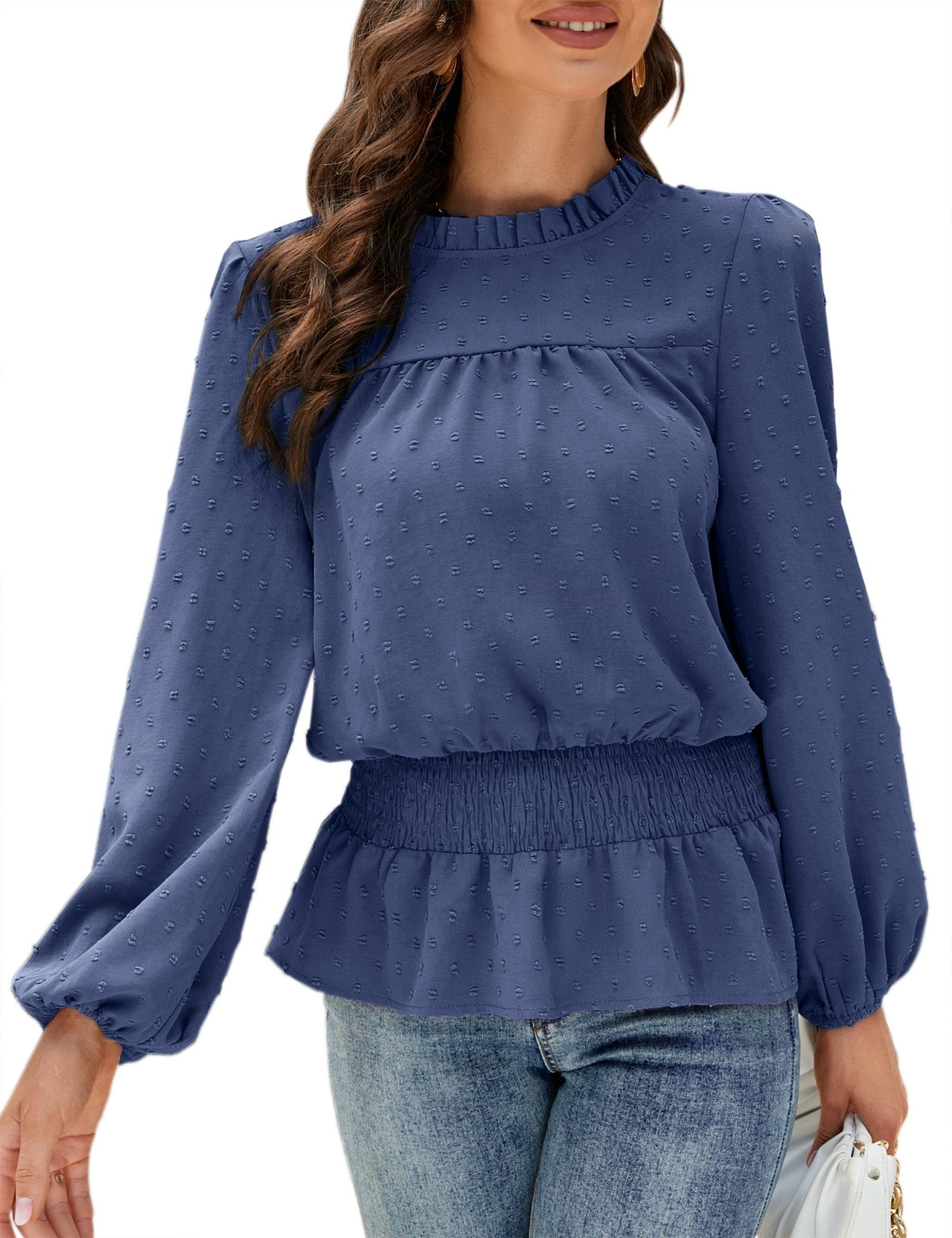 MISSKYWomens Mock Neck Blouse