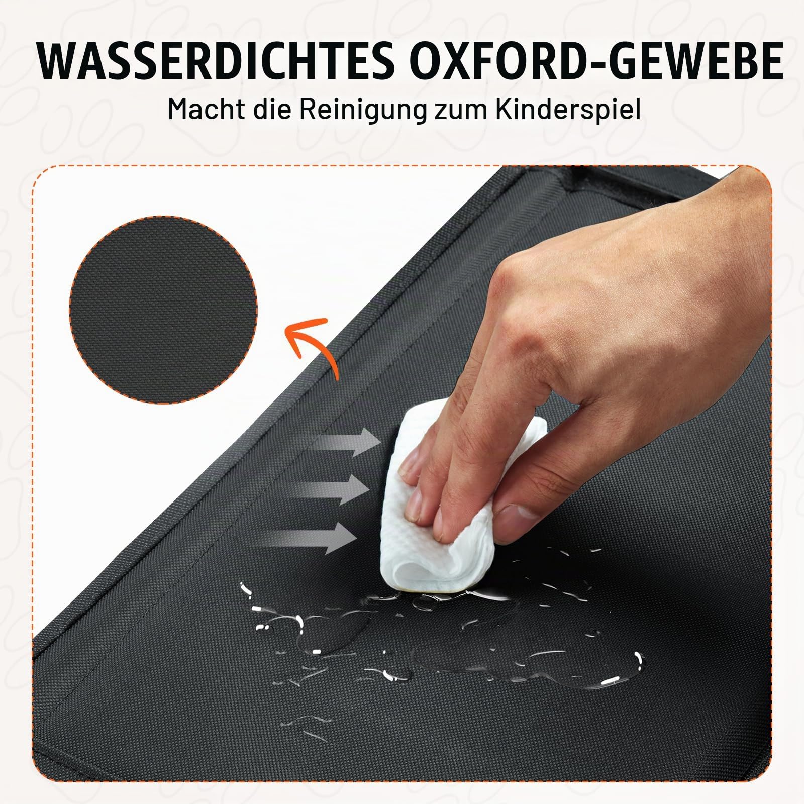 VEVOR Autositz Hunde 75 x 58 x 50 cm, Hundeautositz mit Stützrahmen, Haustierautositz mit ansteckbarer Sicherheitsleine, Baumwollfüllung, Rücksitz für kleine mittele Hunde bis 22 kg, Schwarz