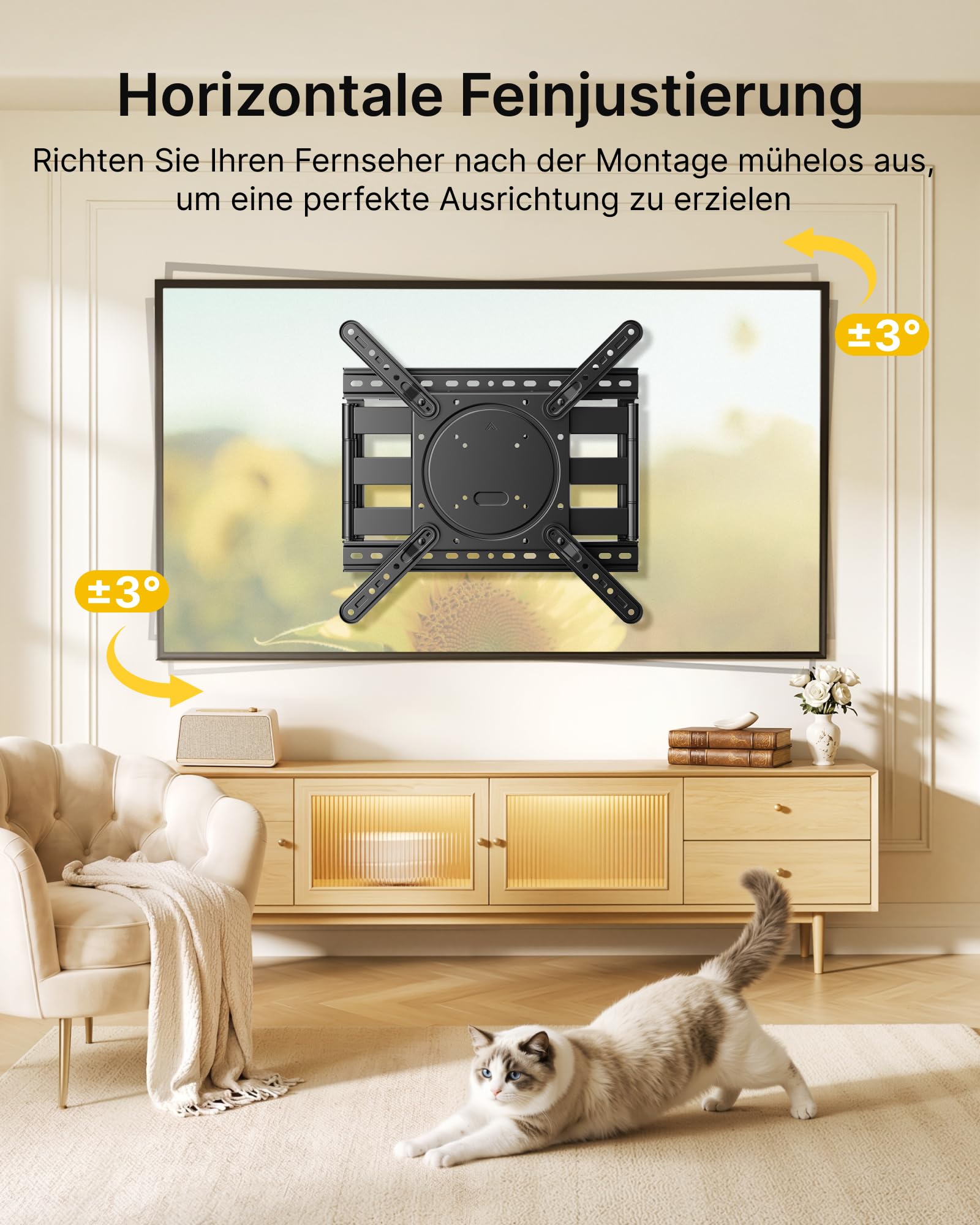 monTEK Ultra Slim TV Wandhalterung 23-75 Zoll bis 45kg, Max VESA 400x400mm | 1.5" Dünne, Ausziehbar, Schwenkbar, Neigbar TV Halterung für Flach & Curved Fernseher, 3-Fache Tragkraft, Einfache Montage