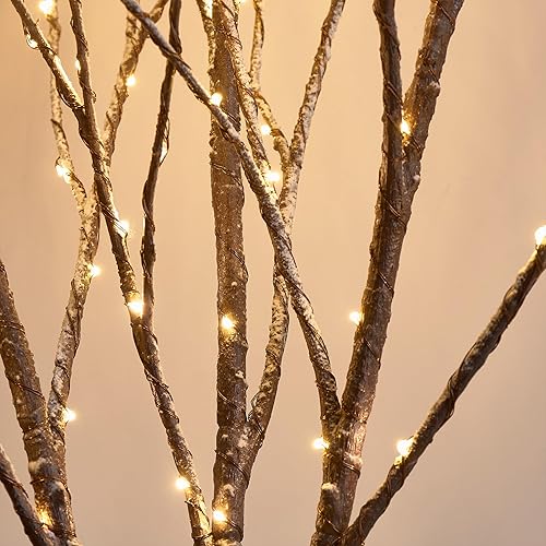 Miniatura 8 de Hairui Ramas de sauce iluminadas con temporizador, 70 luces LED blancas cálidas, ramas de diente de león artificiales con luces, funciona con pilas