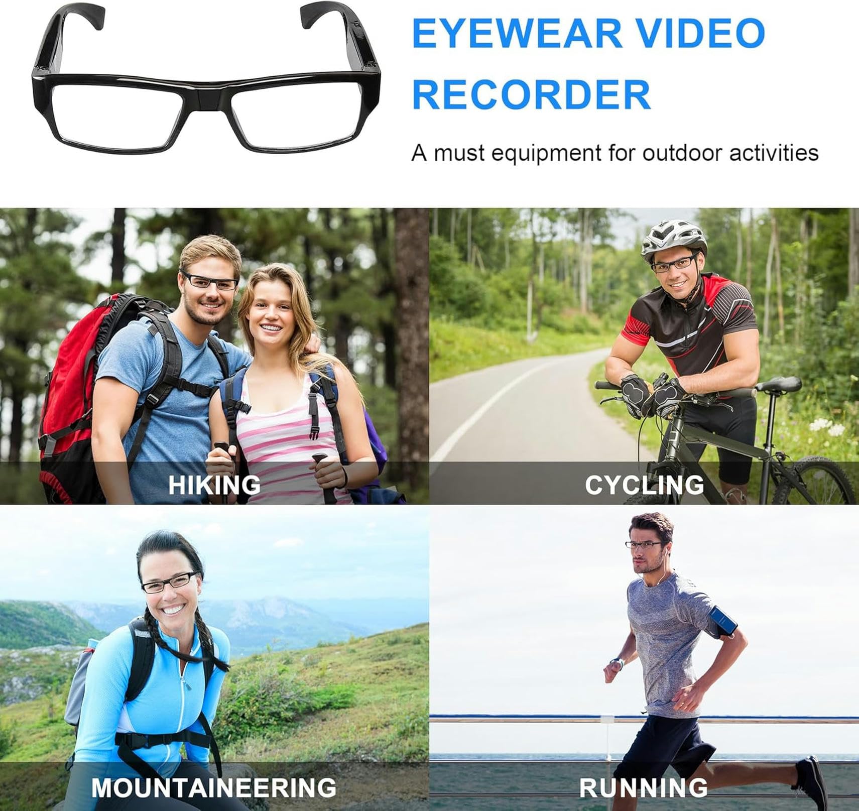 1080P kamera wideo okulary przenośny rejestrator wideo kamera szpiegowska okulary bezprzewodowa mini kamera bezpieczeństwa w domu wewnątrz