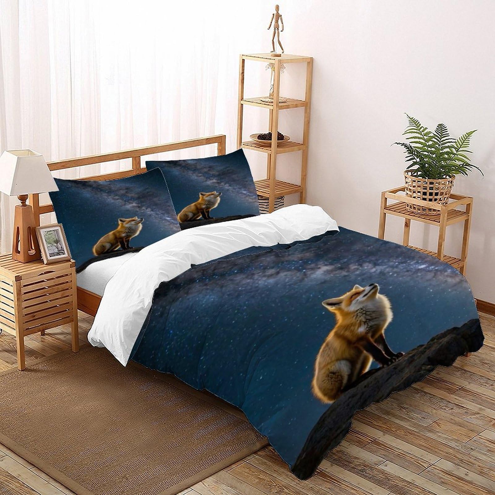 Housse de couette 3 pièces Voie lactée 260x220 cm avec taies d'oreiller super king size