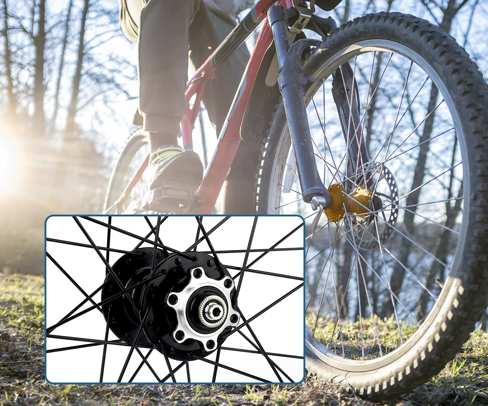 Set Di Ruote For Bici 26" 27.5" 29" Freno A Disco For Cerchioni MTB Ruota Anteriore Posteriore A Sgancio Rapido 32H Mozzo, Misura Cassetta 8-11 Velocità