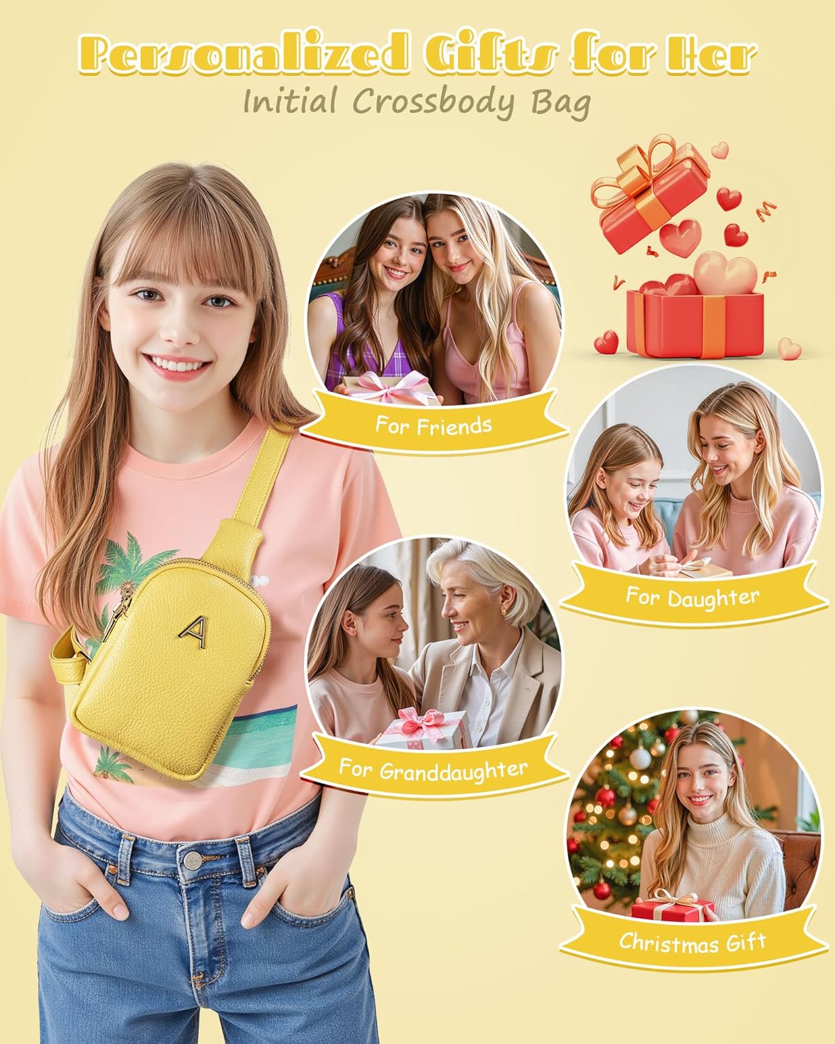 Amazon.co.jp: 女の子用スリングバッグ。, フラワーピンク, Y