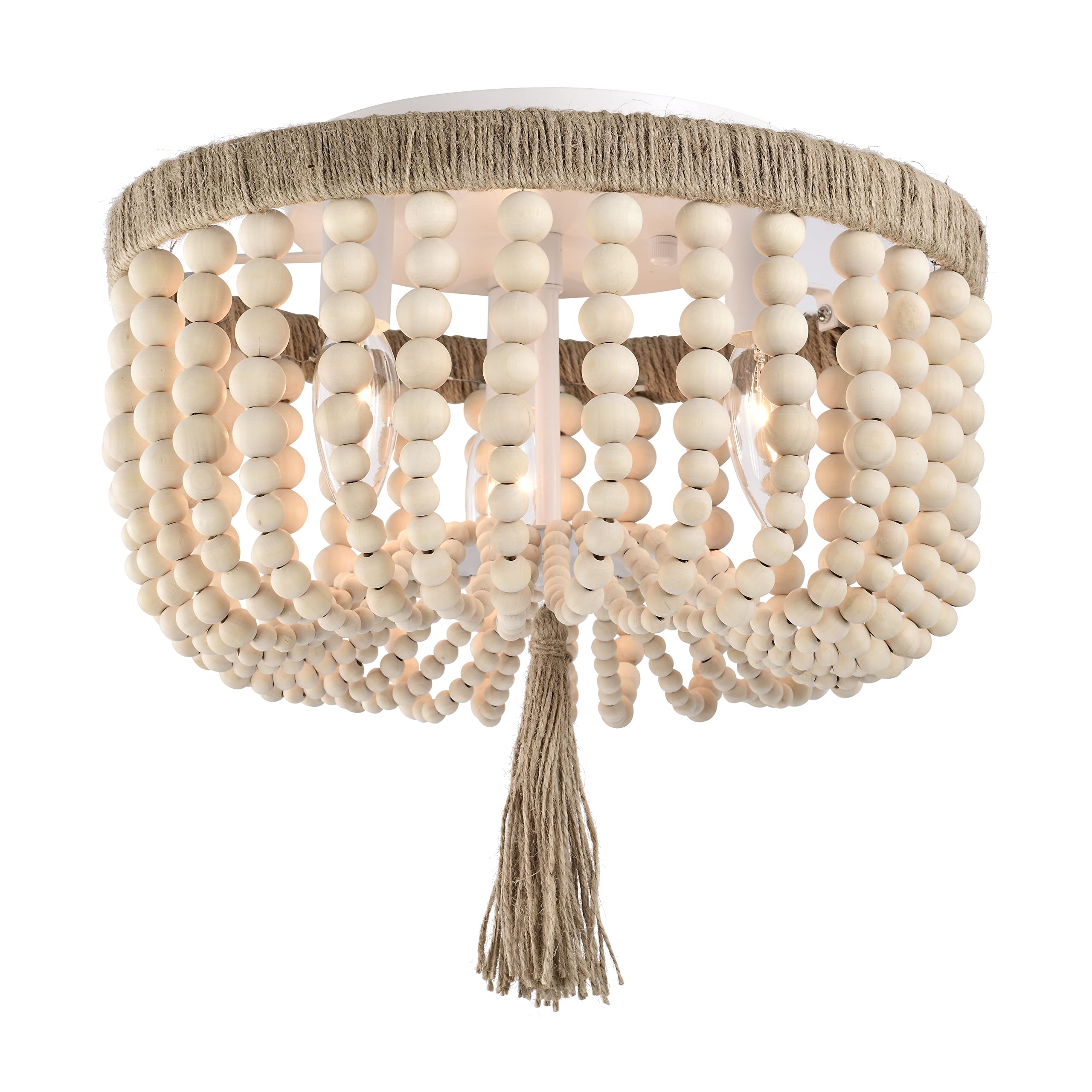 Wood Chandelier Small Boho Chandelier Lighting Rustic Beaded Chandelier ...