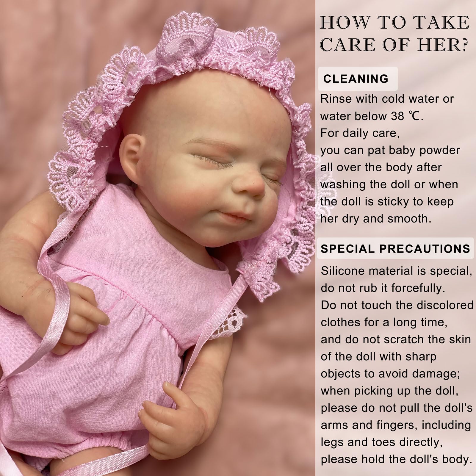 Gileutay 33cm Weiche Silikon Baby Puppe Mädchen Realistische Silikon Reborn Baby Puppen Lebensechte Schlafende Neugeborene Puppe Für Kleinkinder