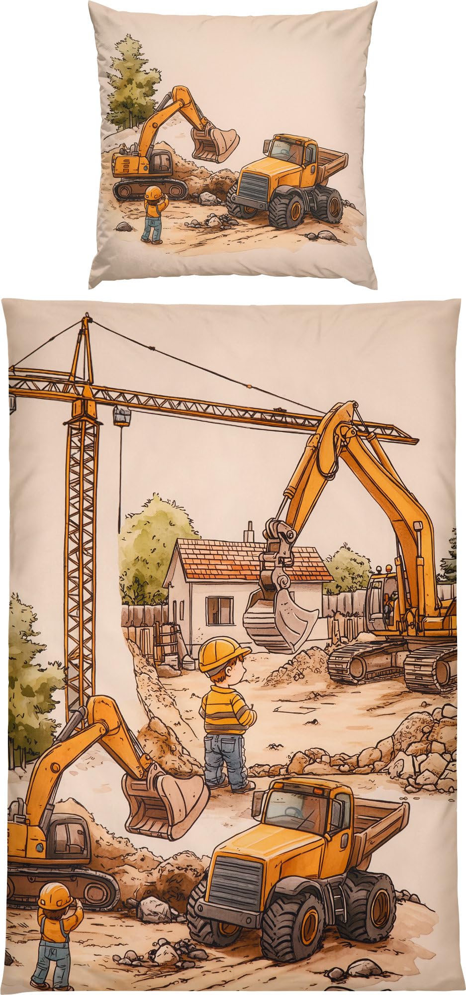 Erwin Müller Kinder-Bettwäsche Renforcé Sand Größe 1x 135x200 cm + 1x 80x80 cm
