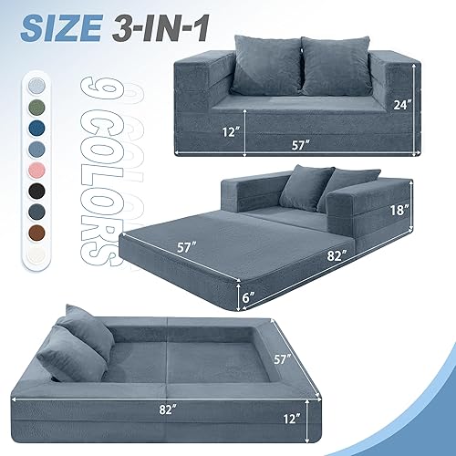 Miniatura 35 de Cama humana gigante para perro, cama 3 en 1 para perro de tamaño humano con funda de piel sintética lavable, cama grande plegable para mascotas con