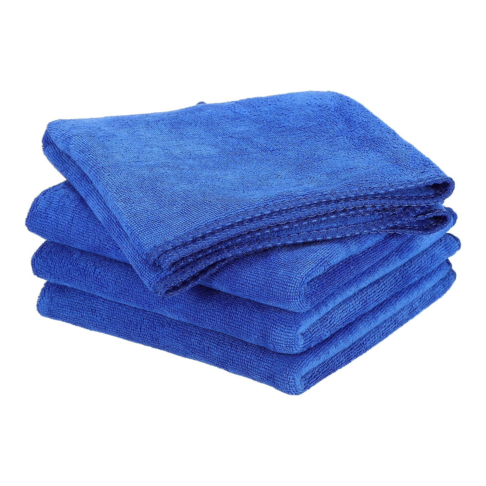 sourcing map 4 Pack Microfiber Cleaning Cloth, 24" x 16" Multi-Functional Cleaning Towels Reusable Absorbent Rags for Car Wash Kitchen Household Window Clean, Sapphire Blue