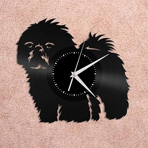 Shih Tzu - Reloj de pared de vinilo para decoración de habitación de niños, diseño vintage, oficina, bar, habitación, decoración del hogar