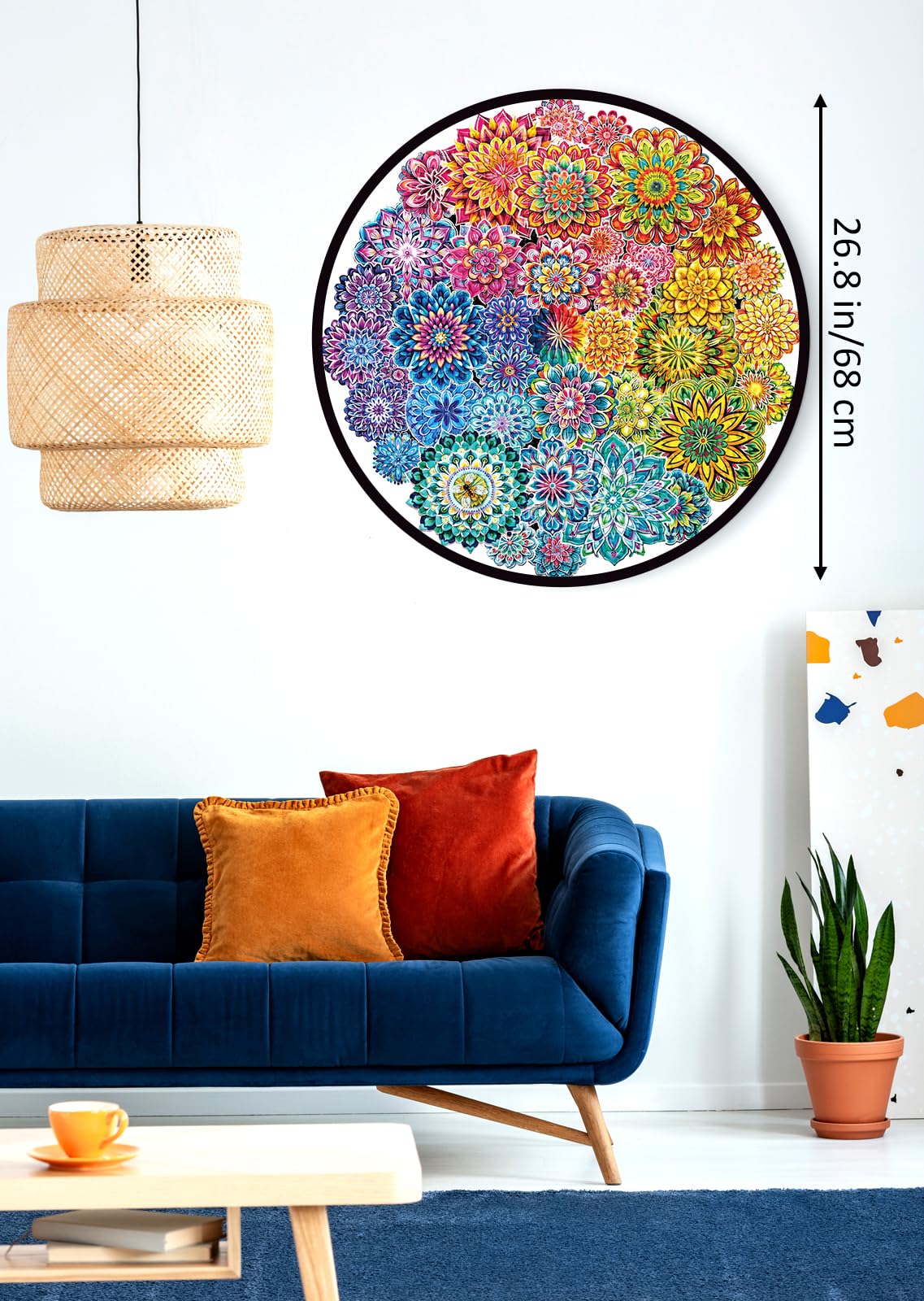 BBOLDIN Bunte Blumen-Puzzle, 1000 Teile für Erwachsene, Mandala-Kunst, schwierig, blühend, herausfordernd als Heimdekoration