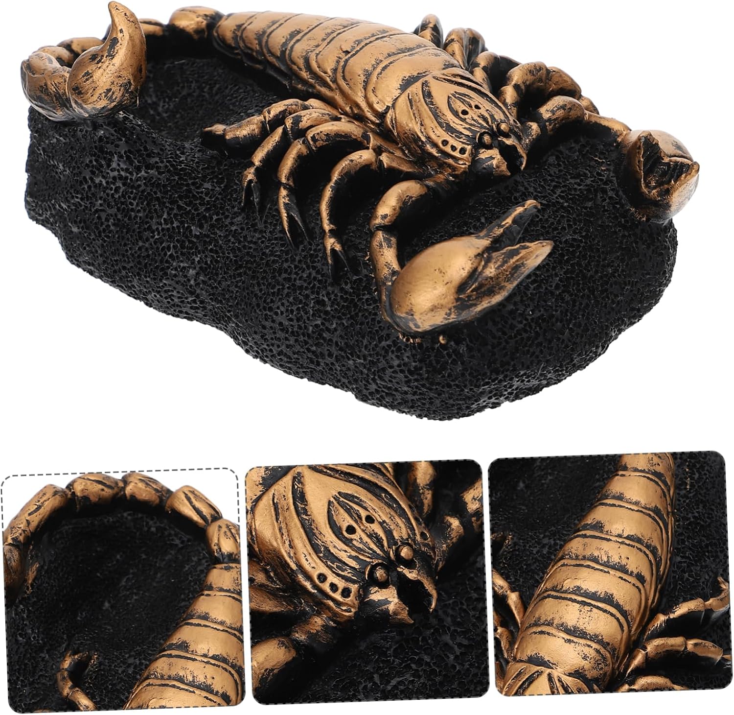 Cabilock Scorpion Shape Resin Display Stand Base for Crystal Balls Gold Color Decorative Office Desk Ornament Unique Home Decor