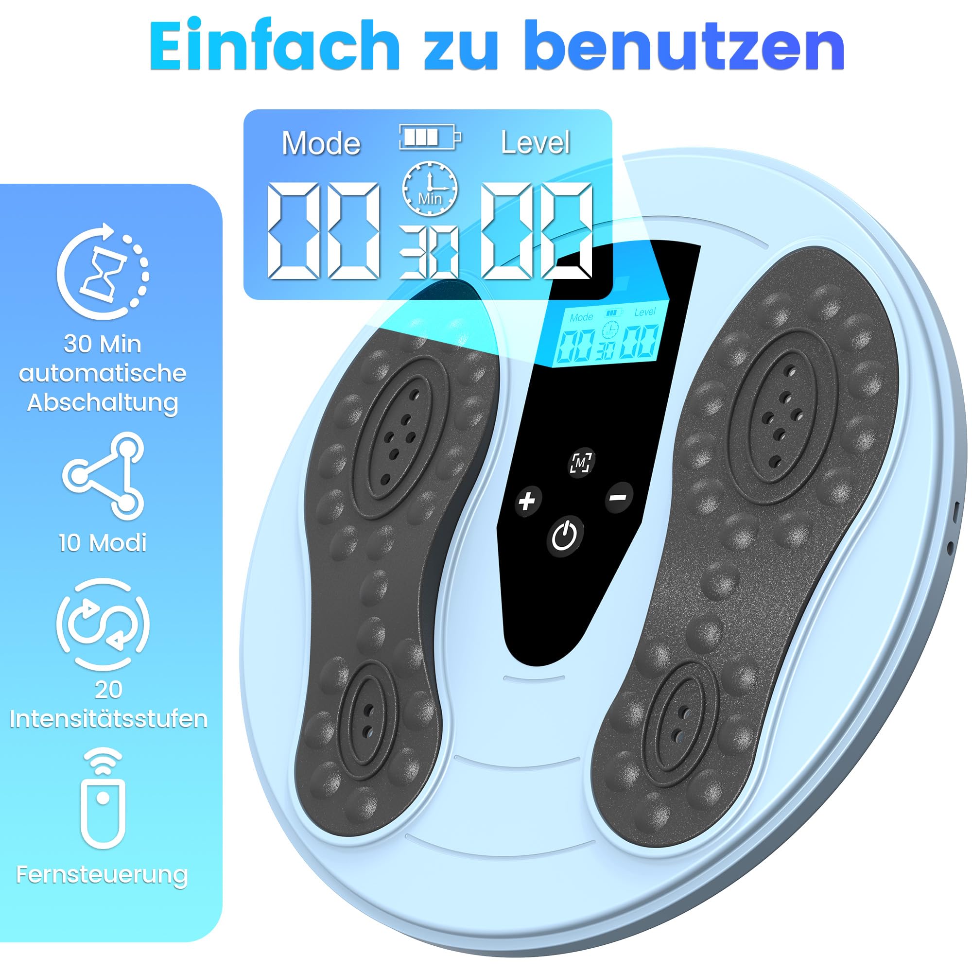 Medic Durchblutungs-Stimulator Beine & Füße mit Rotlichttherapie(660+850NM), EMS Fußmassagegerät mit Doppelter Physiotherapie, Bekämpft Bein-Schmerzen und Schwellungen, Verbessert Durchblutung