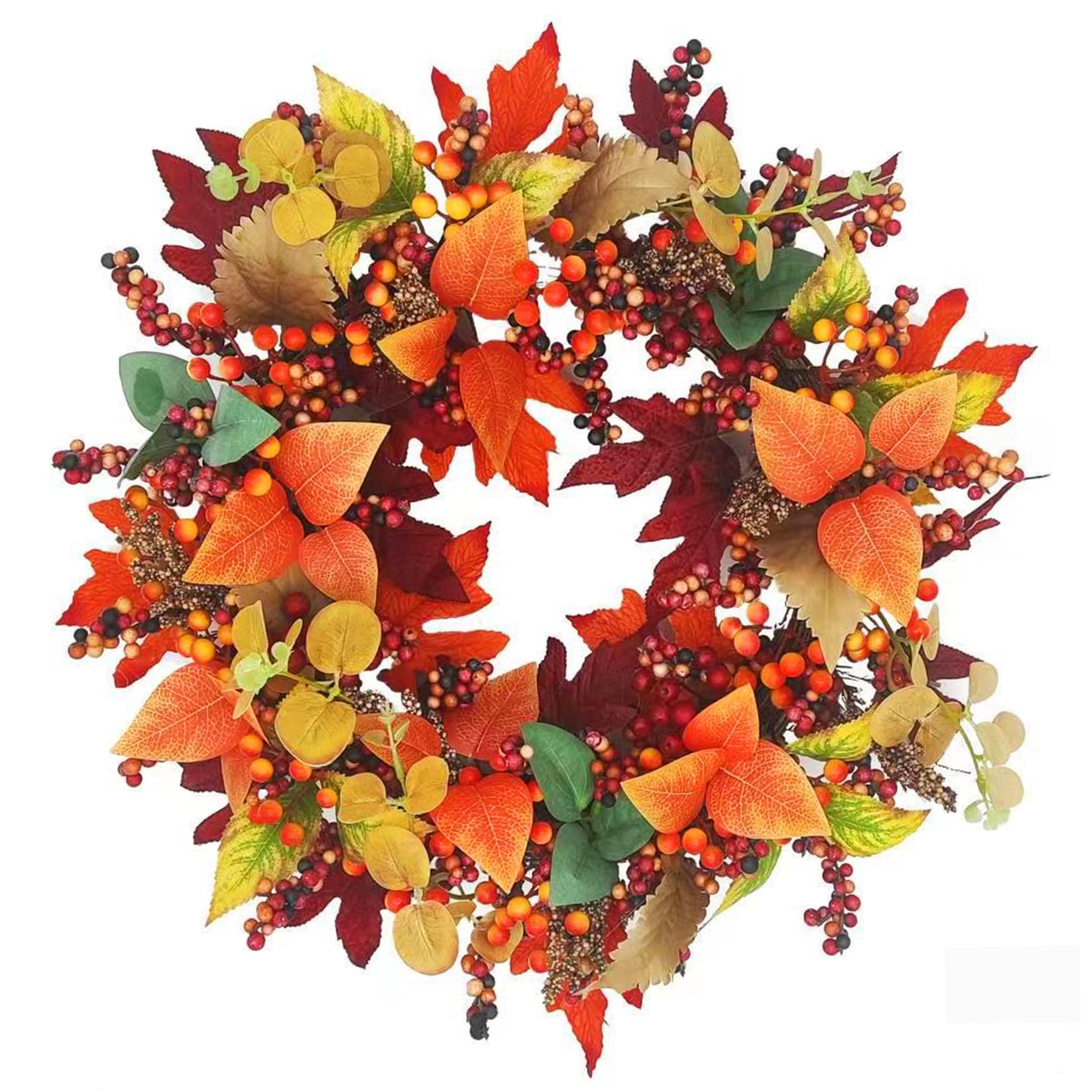 Corona de Puerta de otoño con Coronas de otoño de Bayas para Puerta de Entrada 17, 72 Pulgadas