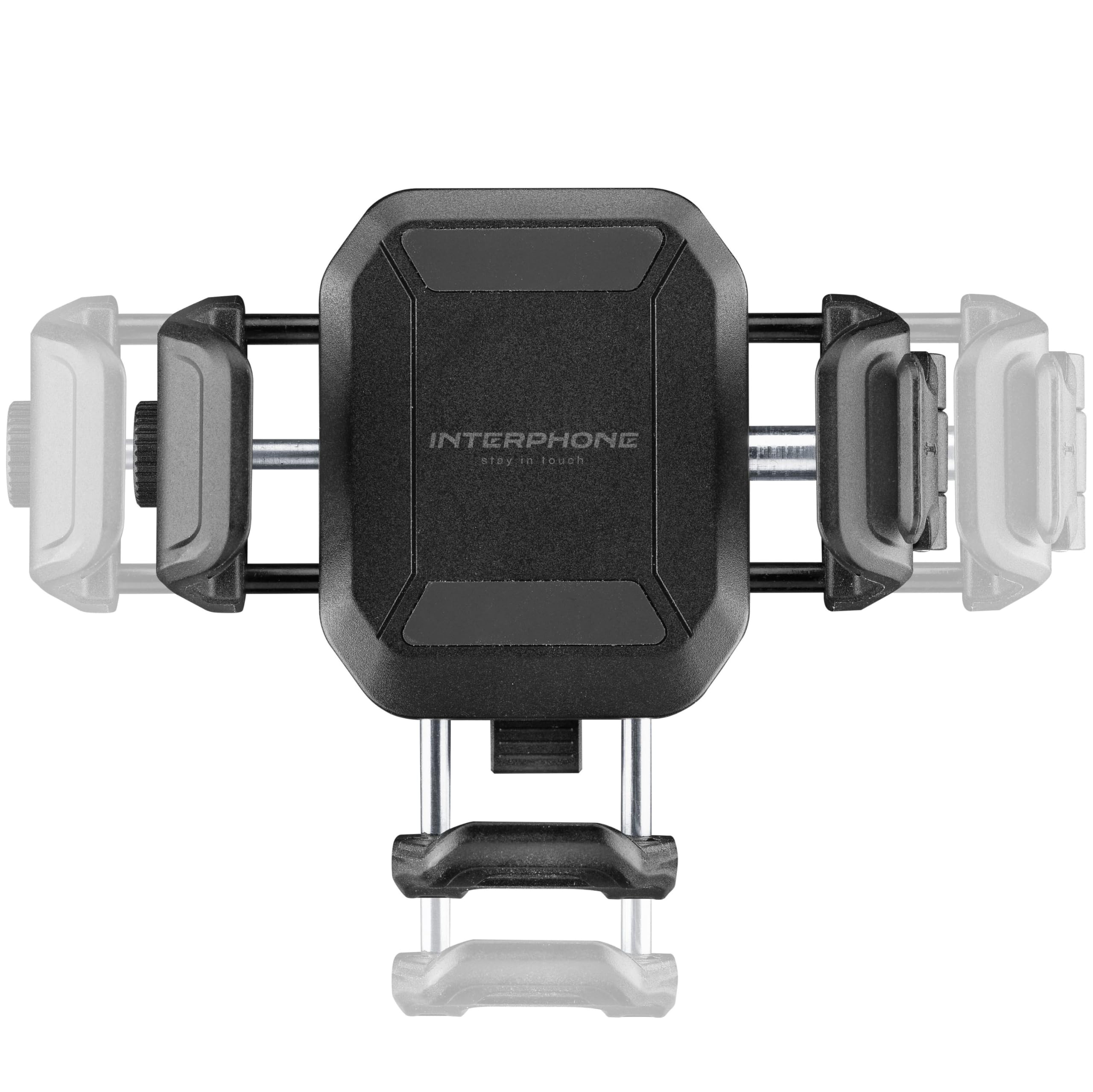 Interphone - Support de téléphone Crab 26 Pro pour Guidon de Moto et vélo avec libération Rapide, Anti-Vibrations Premium, Bras articulé en Aluminium, sûr pour l'utilisation de Votre Smartphone en