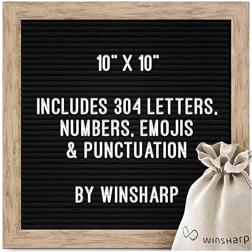 Black Felt Letter Board | Classy Dark Stained Wooden Frame