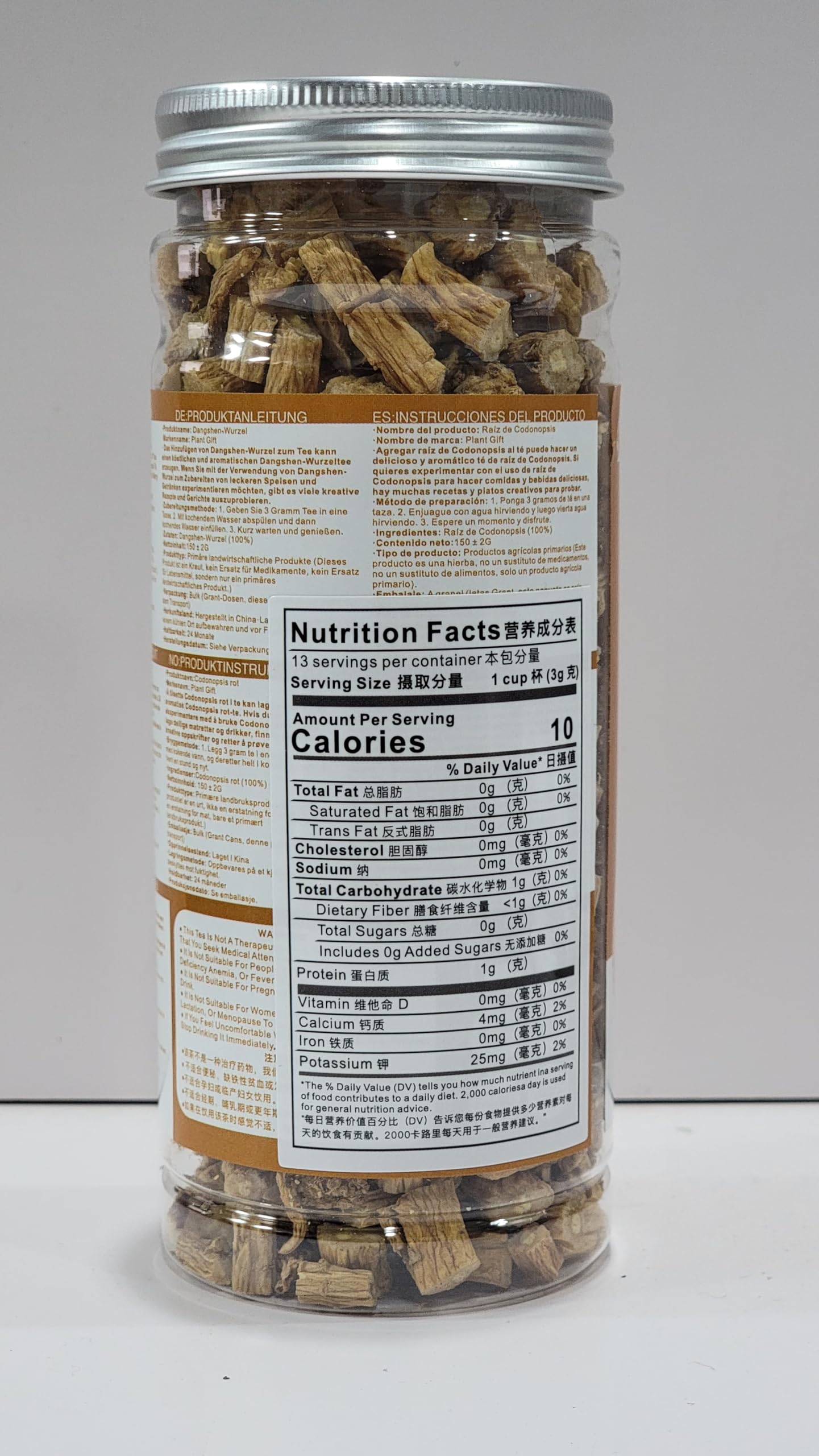 Plant Gift Radix Codonopsis,150G/5.29oz 党参 Pilosulae Root, Dried Bulk Herbs, Dang shen Raw from Chinese Health Tea, Raíz de pilosulae, hierbas a granel secas, dang shen crudo del té de salud chino