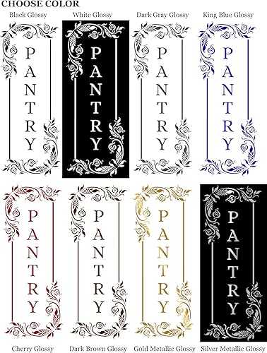 Miniatura 3 de Calcomanía vertical de despensa, mural con patrón de floresflores, letrero de despensa, calcomanía de vinilo para pared, decoración de puerta de