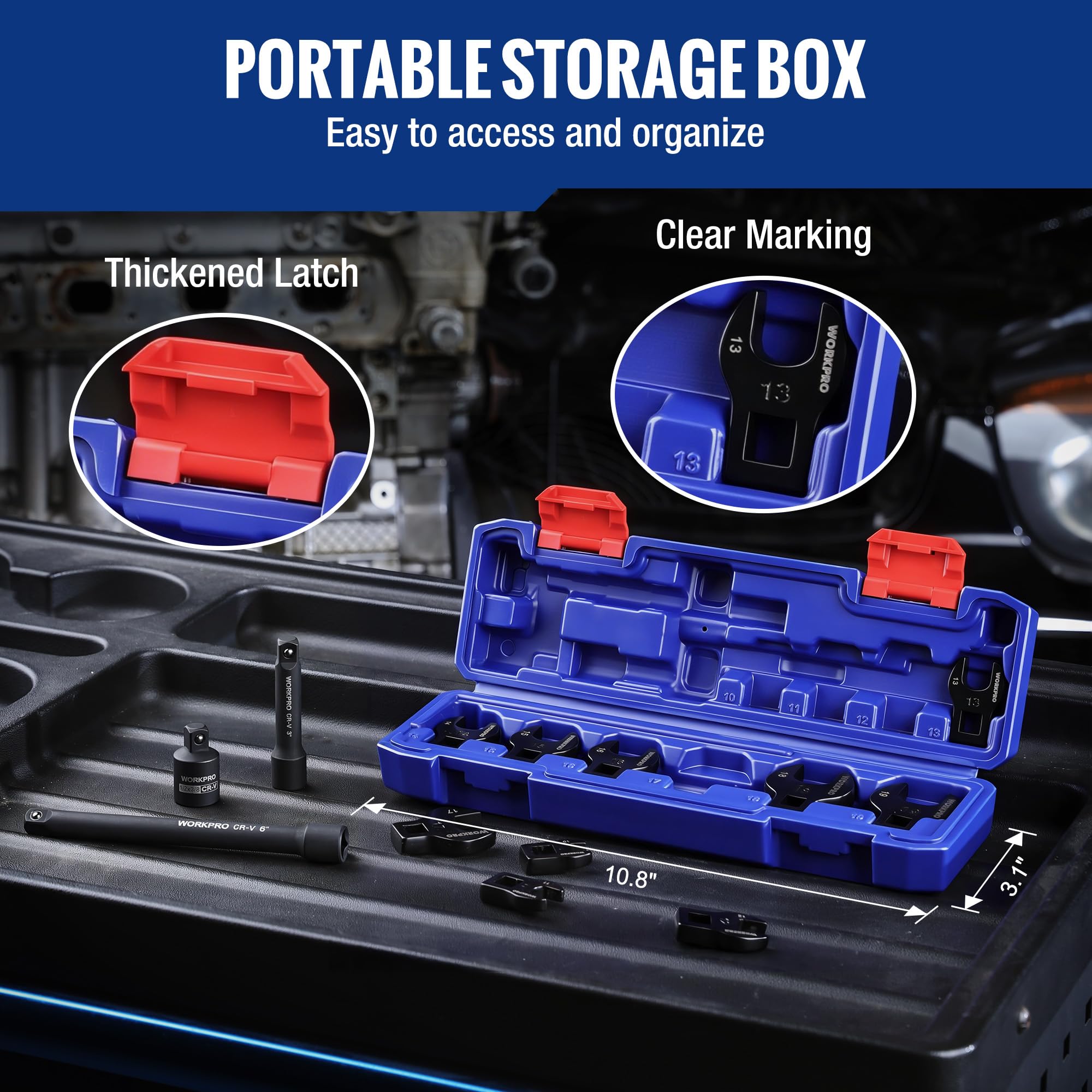 WORKPRO 13-Piece Metric Crowfoot Wrench Set -6