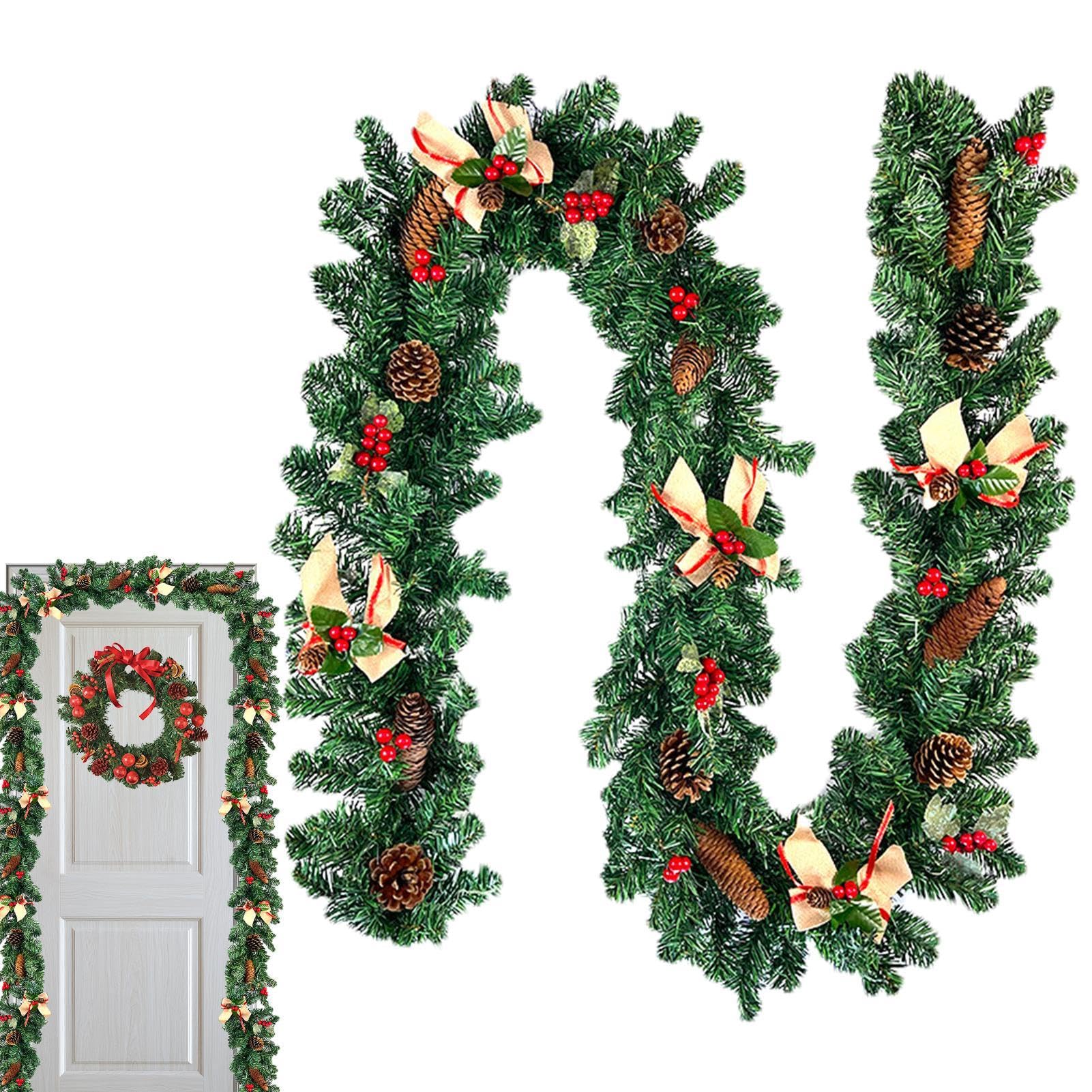 Guirlande de Noël extérieure 2,7m artificielle verte pour décoration de porte