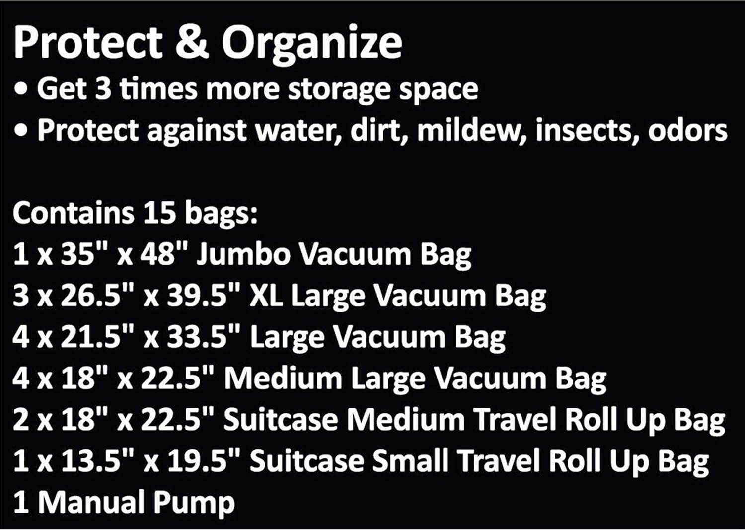 Vacuum Storage Bags 15 Multi Size Space Saving Air Tight