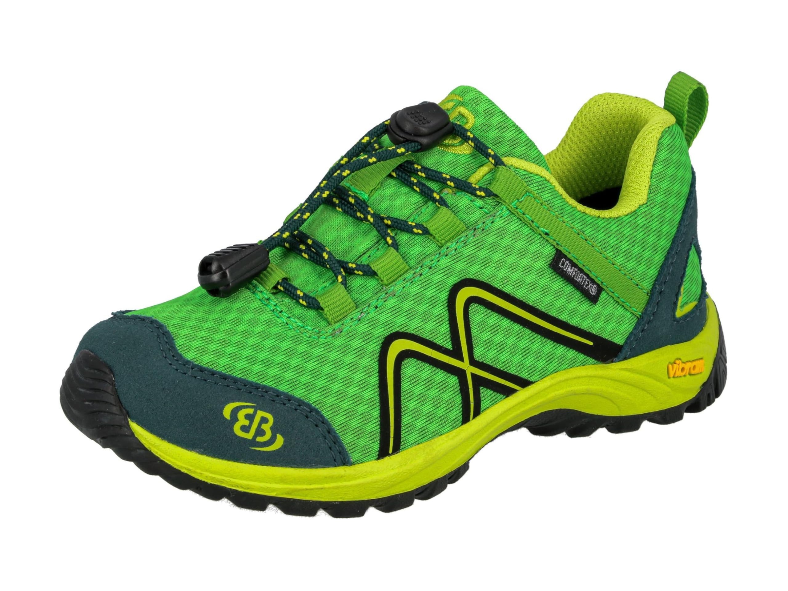 Brütting Unisex Children's Guide Trekking and Hiking Shoes, Green Petrol Lemon., 12.5 UK
