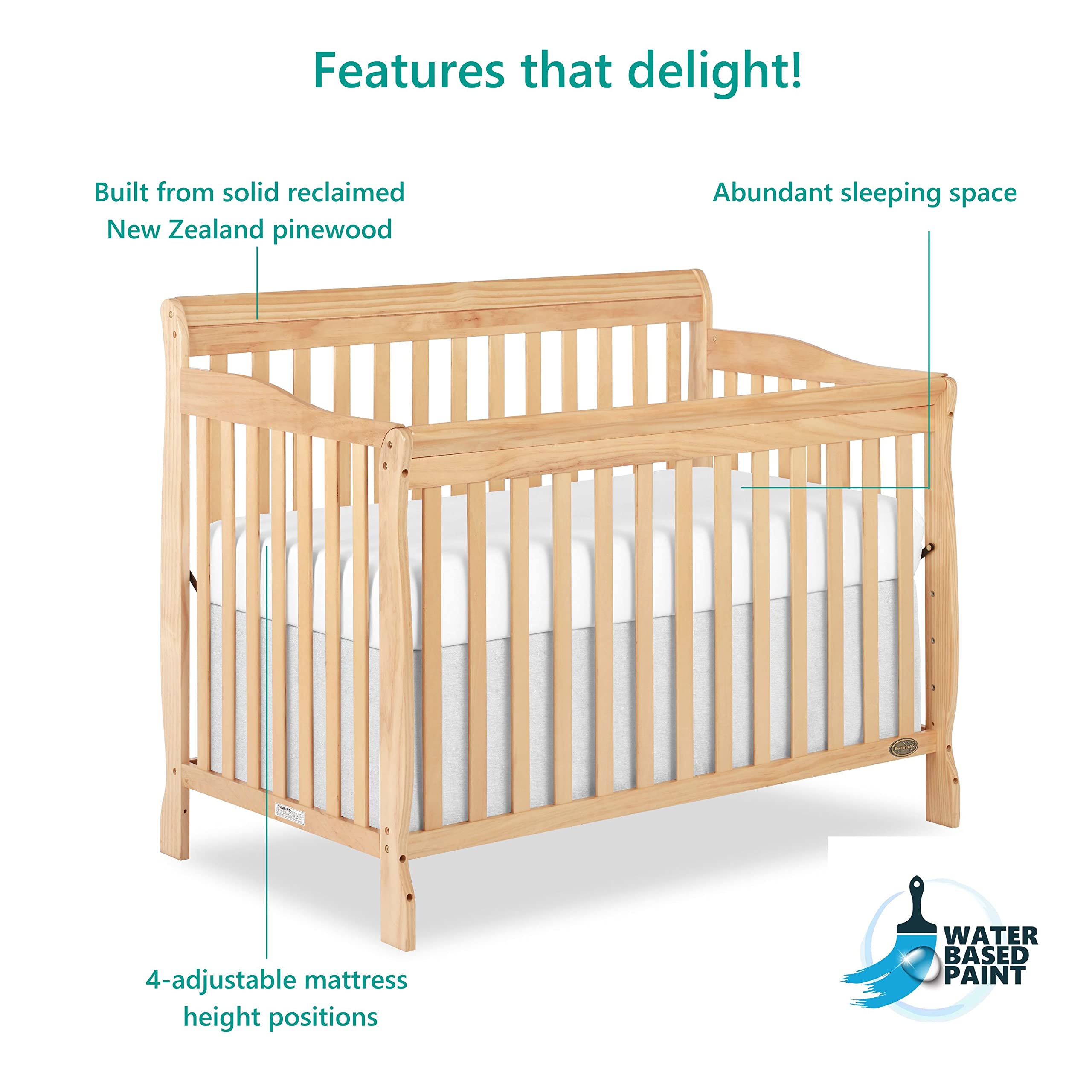 ベビーグッズも大集合 特別価格Dream On Me Niko 5in1 Convertible Crib with Changer in