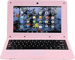 Versão 2025 portátil de 10,1 polegadas, 8 GB, laptop, PC, Quad Core, Android 6.0, mini netbook, notebook fino e leve, YouTube Player Flash (cor-de-rosa)