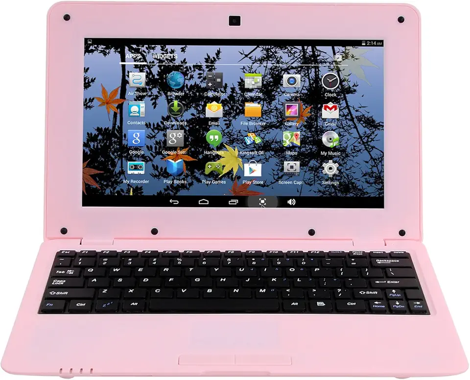 Versão 2025 portátil de 10,1 polegadas, 8 GB, laptop, PC, Quad Core, Android 6.0, mini netbook, notebook fino e leve, YouTube Player Flash (cor-de-rosa)